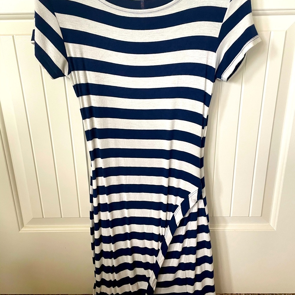 Loveappella dress with front wrap accent.